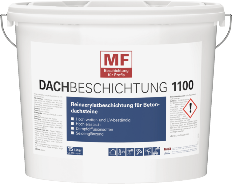 Gebinde 1100 Dachbeschichtung | Reinacrylatbeschichtung für Betondachsteine