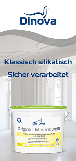 Produktabbildung von Original-Mineralweiß vor einem weiß gestrichenen Raum.